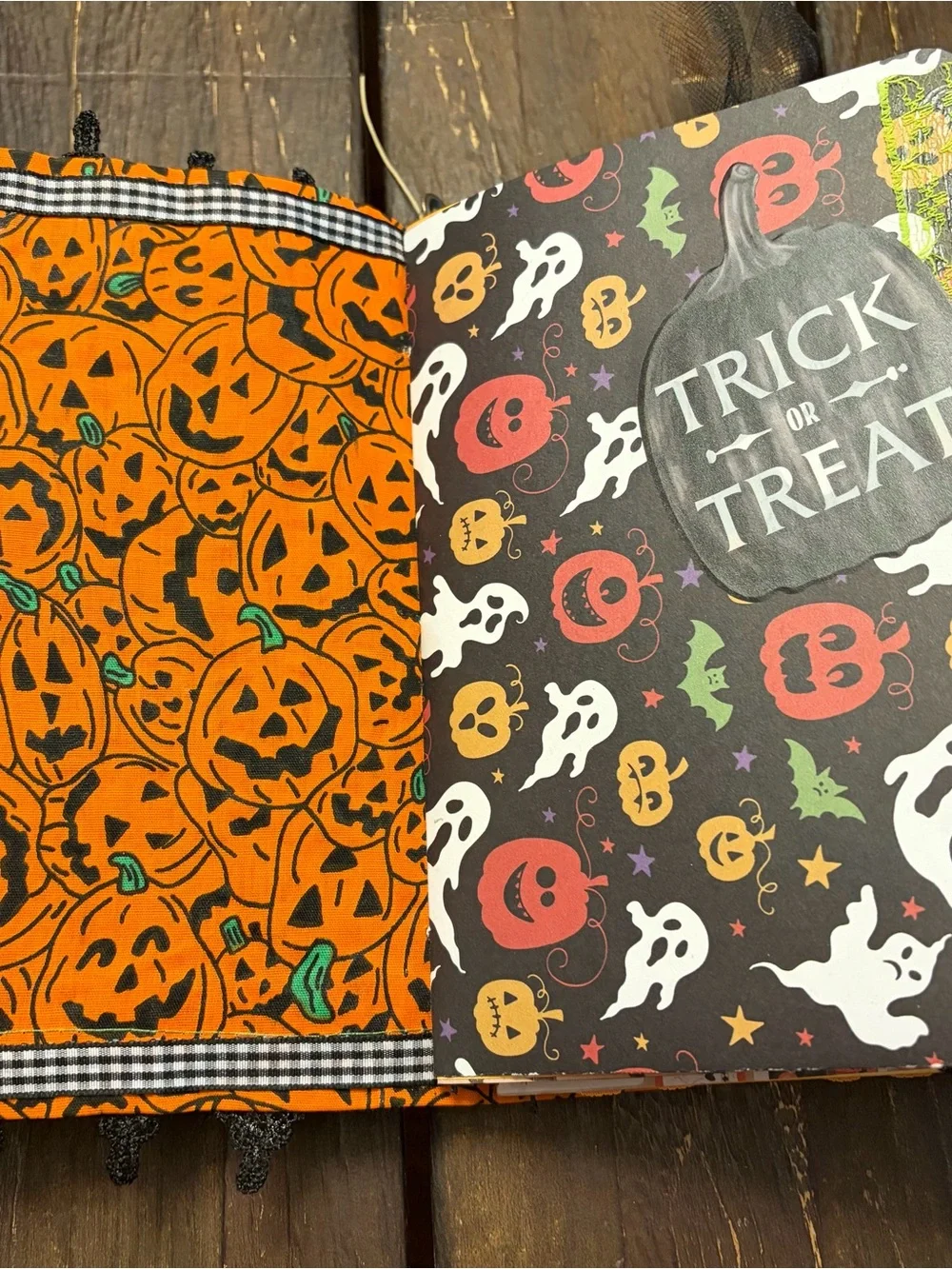 Halloween Junk Journal Vintage Fabric Pumpkins Softcover Decorated 3 Signatures